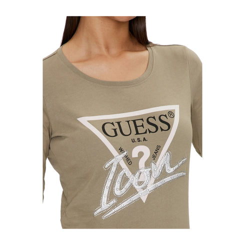 Guess T-shirt T-shirt Donna Icon a maniche lunghe Bianco - Francavilla Moda